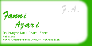 fanni azari business card